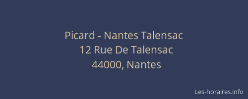 Picard - Nantes Talensac