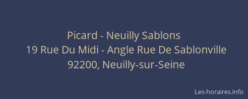 Picard - Neuilly Sablons