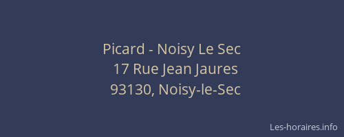 Picard - Noisy Le Sec