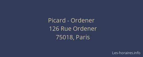 Picard - Ordener