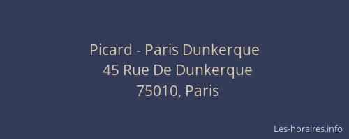 Picard - Paris Dunkerque