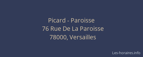 Picard - Paroisse