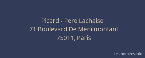 Picard - Pere Lachaise