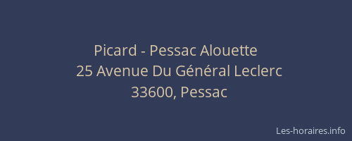Picard - Pessac Alouette