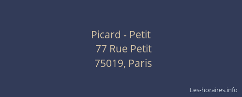 Picard - Petit