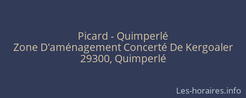 Picard - Quimperlé