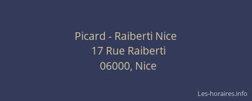 Picard - Raiberti Nice