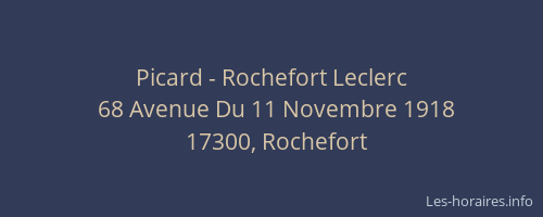 Picard - Rochefort Leclerc