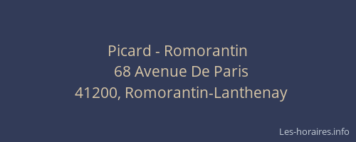Picard - Romorantin