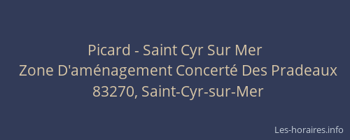 Picard - Saint Cyr Sur Mer
