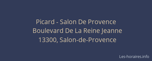 Picard - Salon De Provence