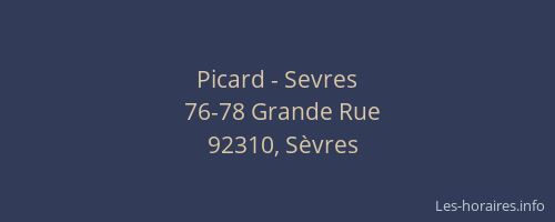 Picard - Sevres