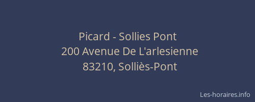 Picard - Sollies Pont