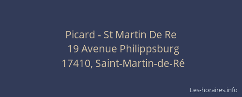 Picard - St Martin De Re