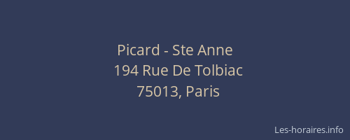 Picard - Ste Anne