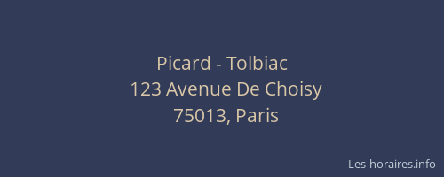 Picard - Tolbiac