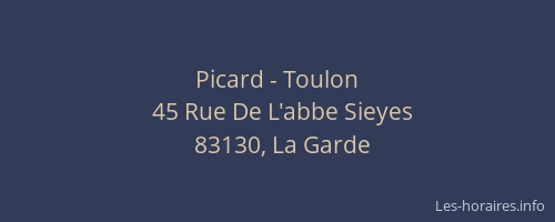 Picard - Toulon