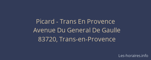 Picard - Trans En Provence
