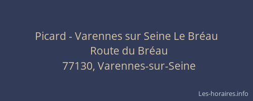 Picard - Varennes sur Seine Le Bréau