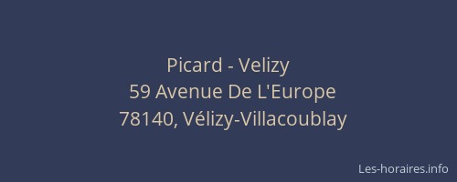 Picard - Velizy