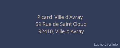 Picard  Ville d'Avray