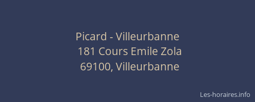 Picard - Villeurbanne