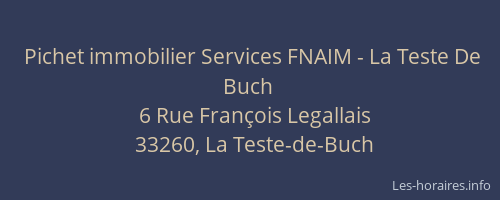 Pichet immobilier Services FNAIM - La Teste De Buch