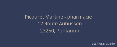 Picouret Martine - pharmacie