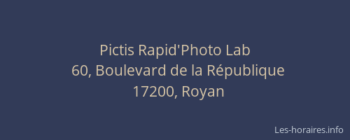 Pictis Rapid'Photo Lab