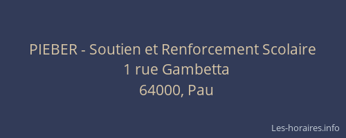 PIEBER - Soutien et Renforcement Scolaire