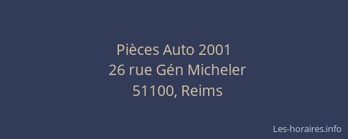 Pièces Auto 2001