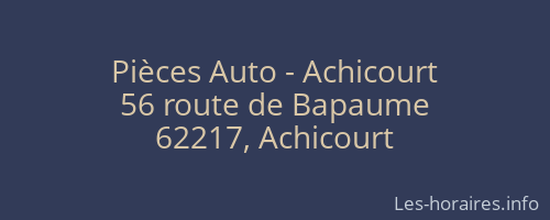 Pièces Auto - Achicourt