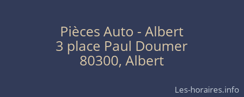 Pièces Auto - Albert