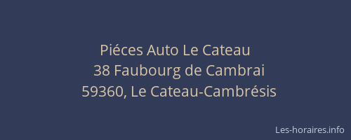 Piéces Auto Le Cateau