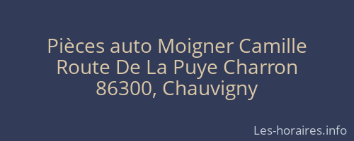 Pièces auto Moigner Camille