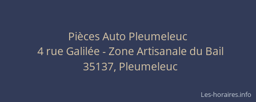Pièces Auto Pleumeleuc