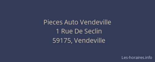 Pieces Auto Vendeville