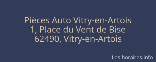 Pièces Auto Vitry-en-Artois