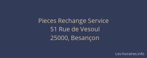 Pieces Rechange Service
