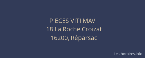 PIECES VITI MAV