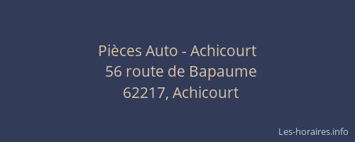 Pièces Auto - Achicourt