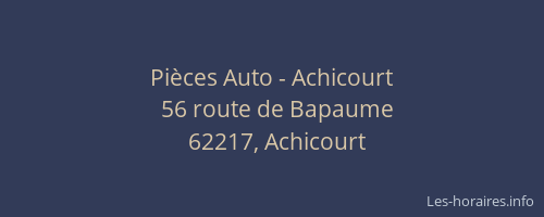 Pi&egrave;ces Auto - Achicourt