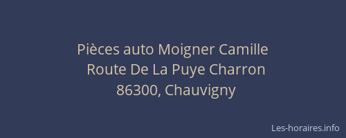 Pi&egrave;ces auto Moigner Camille