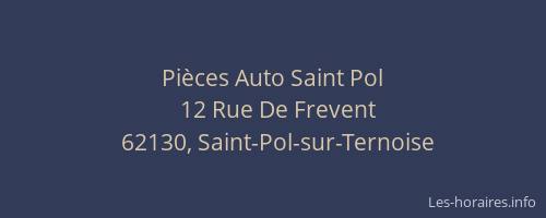 Pi&egrave;ces Auto Saint Pol