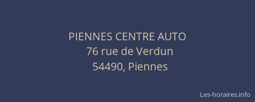 PIENNES CENTRE AUTO