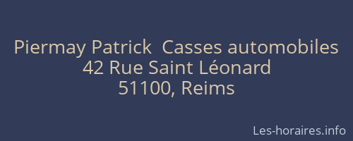 Piermay Patrick  Casses automobiles