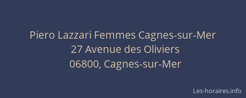 Piero Lazzari Femmes Cagnes-sur-Mer
