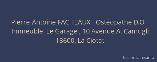 Pierre-Antoine FACHEAUX - Ostéopathe D.O.