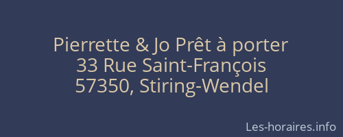 Pierrette & Jo Prêt à porter