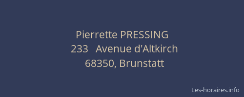 Pierrette PRESSING